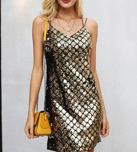 Strap Backless Sequin Party Dress-women-wanahavit-Gold-S-wanahavit
