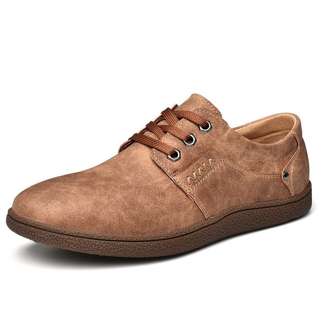 British Style Genuine Leather Flats Loafers Walking Shoes-men-wanahavit-Brown Shoes-6-wanahavit