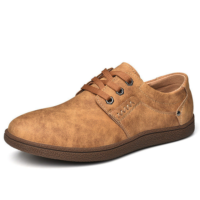 British Style Genuine Leather Flats Loafers Walking Shoes-men-wanahavit-Yellow Shoes-6-wanahavit