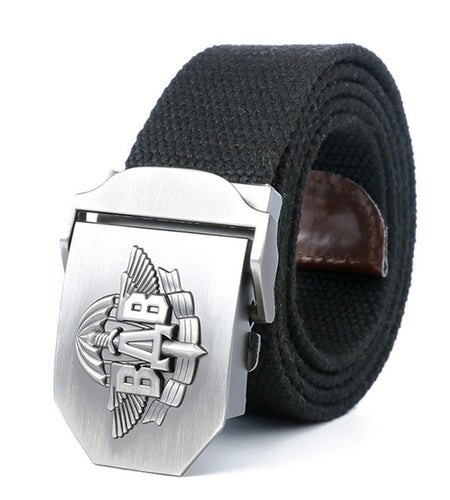 BAB Army Tactical Belt Patriotic Soldiers Canvas Jeans Belt-men-wanahavit-Black-110CM-wanahavit