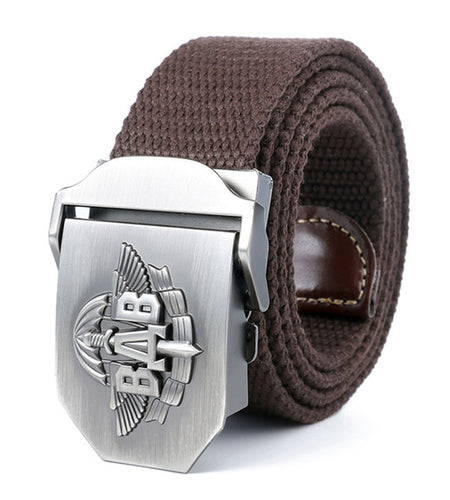 BAB Army Tactical Belt Patriotic Soldiers Canvas Jeans Belt-men-wanahavit-Coffee-110CM-wanahavit