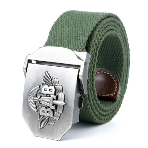 Load image into Gallery viewer, BAB Army Tactical Belt Patriotic Soldiers Canvas Jeans Belt-men-wanahavit-Army Green-110CM-wanahavit
