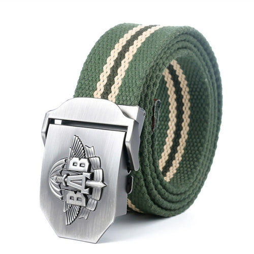 Load image into Gallery viewer, BAB Army Tactical Belt Patriotic Soldiers Canvas Jeans Belt-men-wanahavit-Green Stripes-110CM-wanahavit
