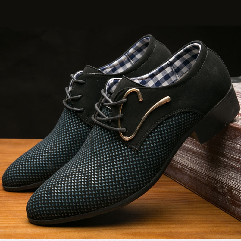 Leather Office Dress Italian Style Pointed Toe Shoes-men-wanahavit-Blue Dress Shoes-6-wanahavit