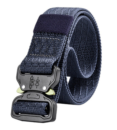 Tactical High Quality Nylon Strap Military Belt-men-wanahavit-ZSCM01 Blue-125cm-wanahavit