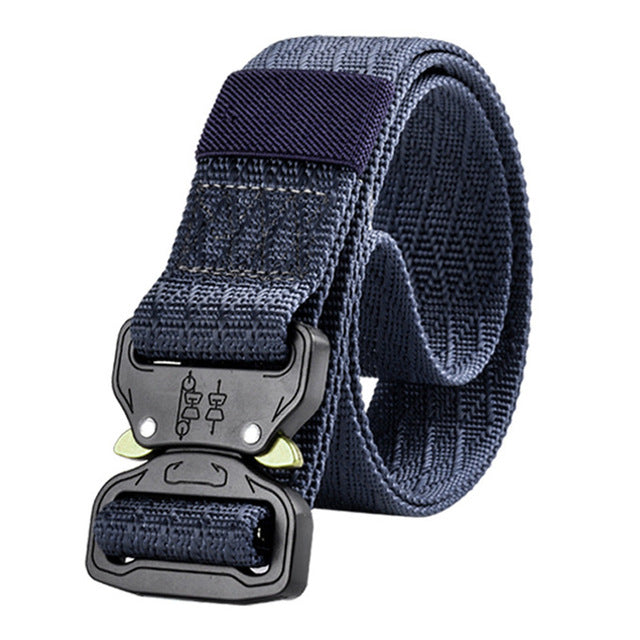 Tactical High Quality Nylon Strap Military Belt-men-wanahavit-ZSCM01 Blue-125cm-wanahavit