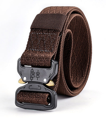 Tactical High Quality Nylon Strap Military Belt-men-wanahavit-ZSCM01 Coffee-125cm-wanahavit