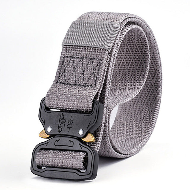 Tactical High Quality Nylon Strap Military Belt-men-wanahavit-ZSCM01 Gray-125cm-wanahavit