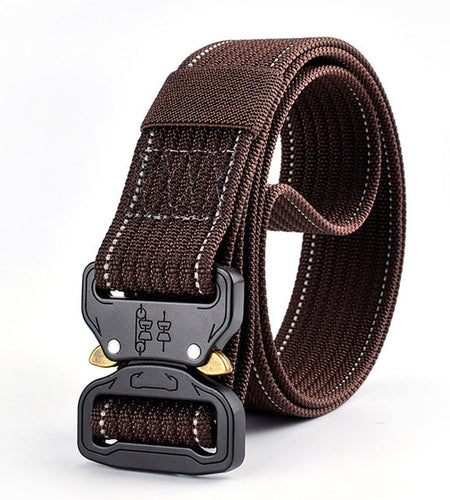 High Quality Tactical Nylon Strap Military Belt-men-wanahavit-ZSCM03 Coffee-125cm-wanahavit