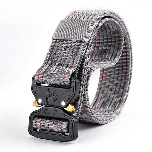 High Quality Tactical Nylon Strap Military Belt-men-wanahavit-ZSCM03 Gray-125cm-wanahavit