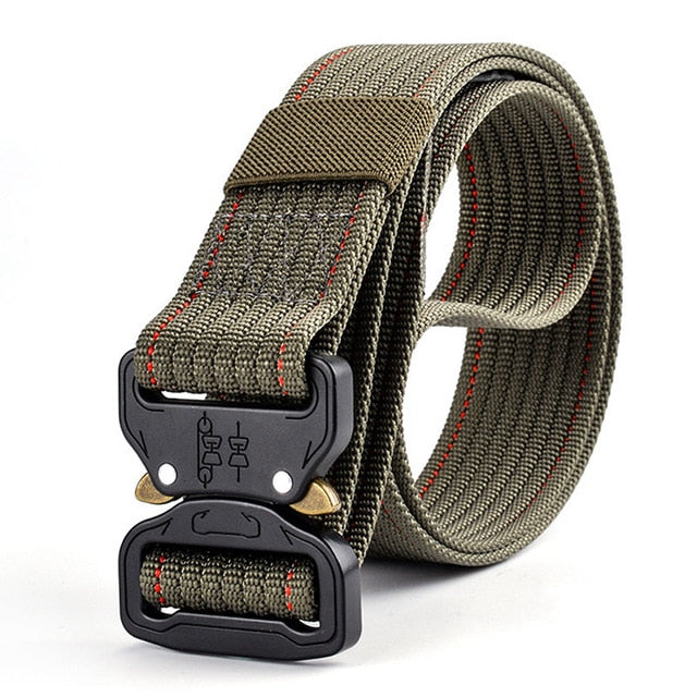 High Quality Tactical Nylon Strap Military Belt-men-wanahavit-ZSCM03 Green-125cm-wanahavit