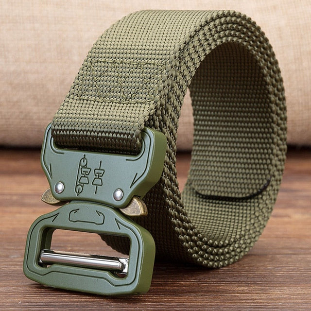 Heavy Duty Tactical Nylon Strap Military Belt-men-wanahavit-YZ01 Green-115CM-wanahavit