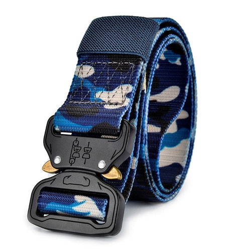 Heavy Duty Canvas Military Tactical Sport Belt-men-wanahavit-ZSCM06 Army Blue-125cm-wanahavit