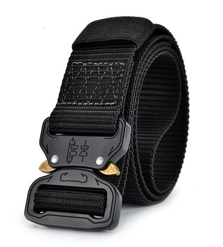 Heavy Duty Canvas Military Tactical Sport Belt-men-wanahavit-ZSCM06 Black-125cm-wanahavit