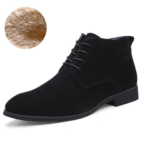 Load image into Gallery viewer, Genuine Leather Breathable High Top Ankle Boots-men-wanahavit-Black Boots Add Wool-6-wanahavit
