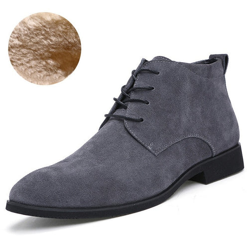 Load image into Gallery viewer, Genuine Leather Breathable High Top Ankle Boots-men-wanahavit-Grey Boots Add Wool-6-wanahavit
