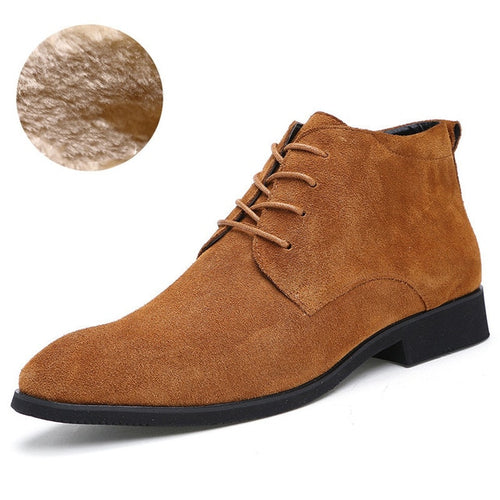 Load image into Gallery viewer, Genuine Leather Breathable High Top Ankle Boots-men-wanahavit-Brown Boots Add Wool-6-wanahavit
