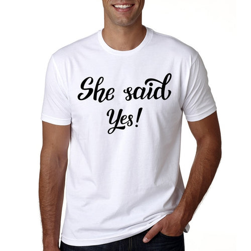Load image into Gallery viewer, He Asked She Said Yes Couple Tees-unisex-wanahavit-MR28-MSTWH-L-wanahavit
