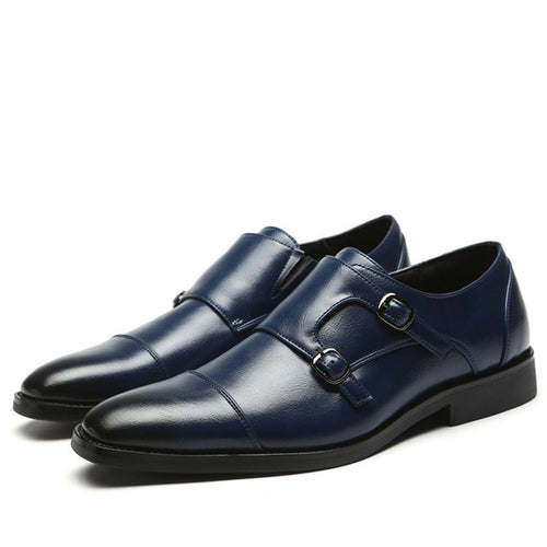 Load image into Gallery viewer, Casual Businessmen Slip On Leather Shoes-men-wanahavit-Blue Dress Shoes-11-wanahavit
