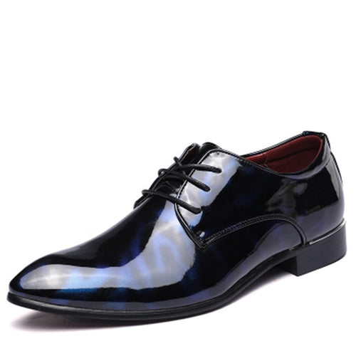 Load image into Gallery viewer, Luxury Leather Oxford Pointed Toe Business Italian Shoes-men-wanahavit-Blue Dress Shoes-6-wanahavit
