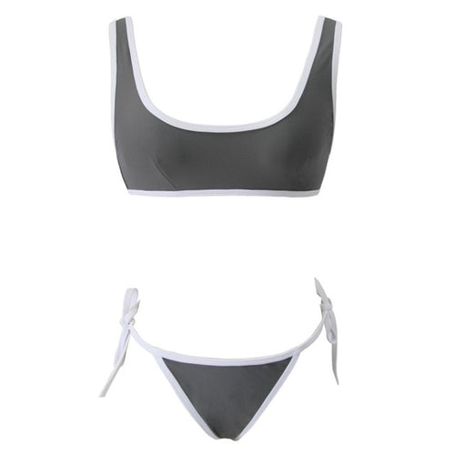 Load image into Gallery viewer, Sexy Solid Color Sports Thong Bikini-women fitness-wanahavit-Gray-L-wanahavit
