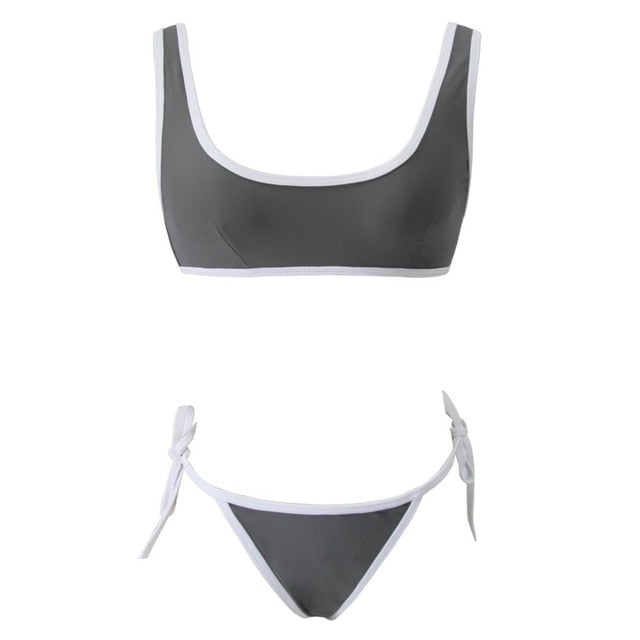 Sexy Solid Color Sports Thong Bikini-women fitness-wanahavit-Gray-L-wanahavit