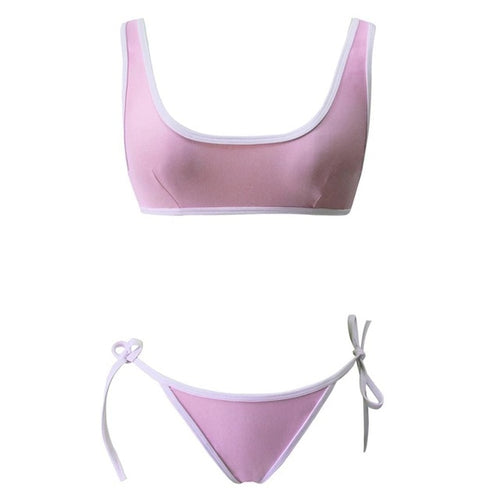 Load image into Gallery viewer, Sexy Solid Color Sports Thong Bikini-women fitness-wanahavit-Light Purple-XL-wanahavit
