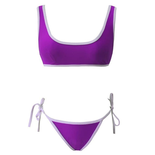 Load image into Gallery viewer, Sexy Solid Color Sports Thong Bikini-women fitness-wanahavit-Purple-L-wanahavit
