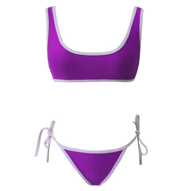 Sexy Solid Color Sports Thong Bikini-women fitness-wanahavit-Purple-L-wanahavit