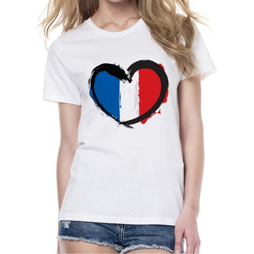 Load image into Gallery viewer, France Flag Printed Matching Couple Tees-unisex-wanahavit-FD50-FSTWH-L-wanahavit
