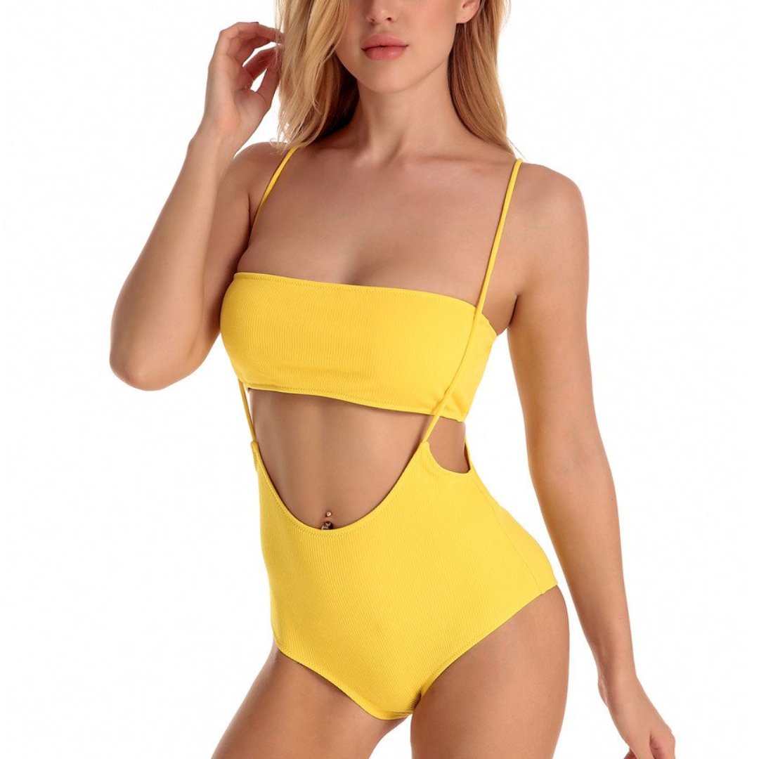 Sexy High Waist Ribbed Bikini-women fitness-wanahavit-Yellow-L-wanahavit