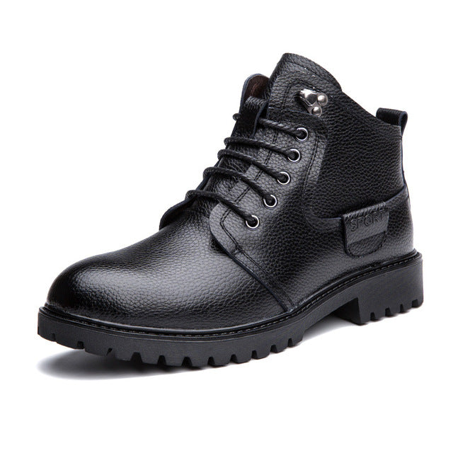 Vintage Style Fashion Lace Up Warm Ankle Boots-men-wanahavit-Black Boots Shoes-6-wanahavit