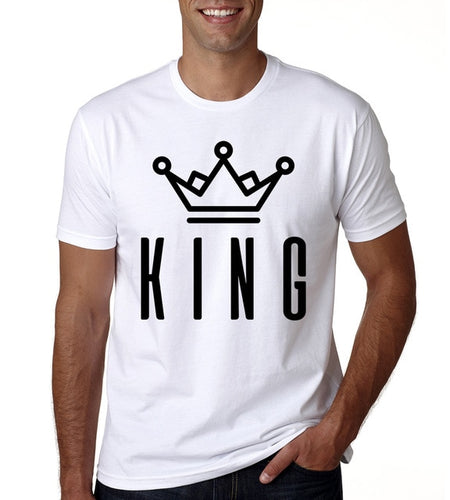 King Queen Letter Print Matching Couple Tees-unisex-wanahavit-MR08-MSTWH-L-wanahavit
