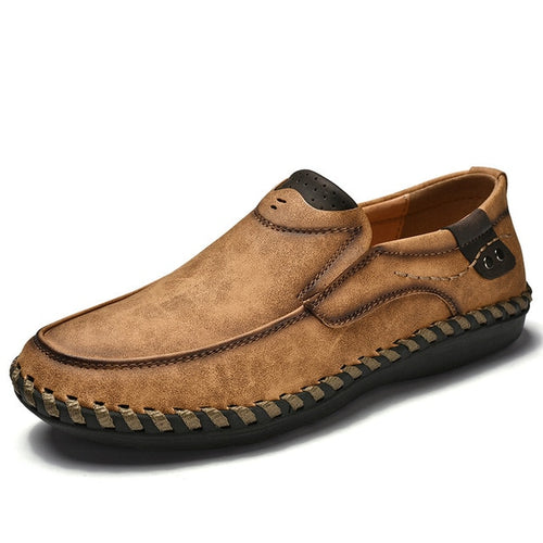 Load image into Gallery viewer, Leather Loafers Luxury Business Slip On Moccasins Shoes-men-wanahavit-brown loafers-6-wanahavit
