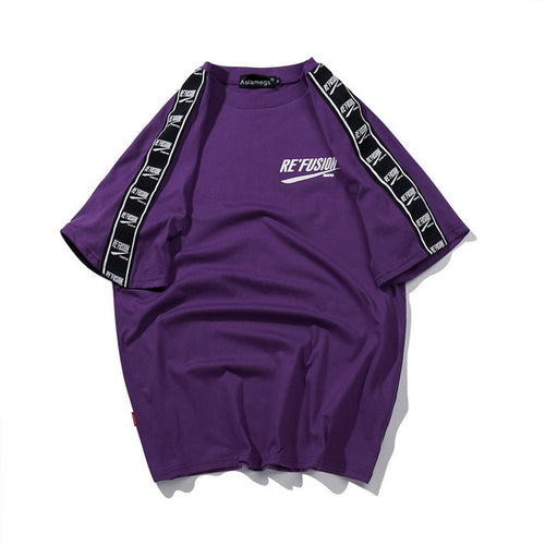 Load image into Gallery viewer, Refusion Printed Hip Hop Streetwear Loose Tees-unisex-wanahavit-Purple-Asian M-wanahavit
