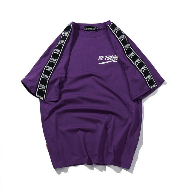 Refusion Printed Hip Hop Streetwear Loose Tees-unisex-wanahavit-Purple-Asian M-wanahavit