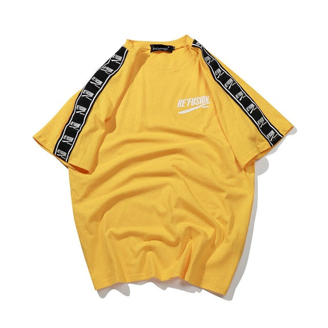 Refusion Printed Hip Hop Streetwear Loose Tees-unisex-wanahavit-Yellow-Asian M-wanahavit