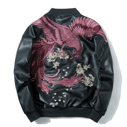 Load image into Gallery viewer, Phoenix Embroidery Hooded Pullover Sweatshirt-unisex-wanahavit-black red-M-wanahavit
