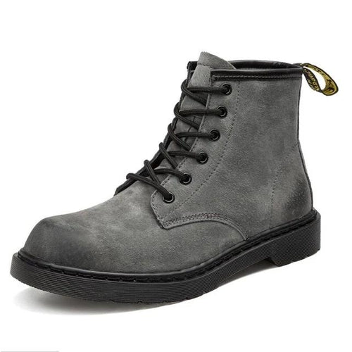 Load image into Gallery viewer, Genuine Leather Waterproof Warm Plush Ankle Boots-men-wanahavit-gray-11-wanahavit
