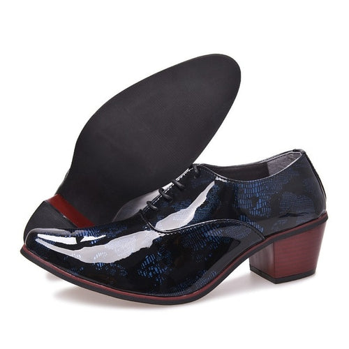 Load image into Gallery viewer, Luxury Fashion Italian Leather Oxford Pointed Toe Shoes-men-wanahavit-Blue Leather Shoes-6-wanahavit
