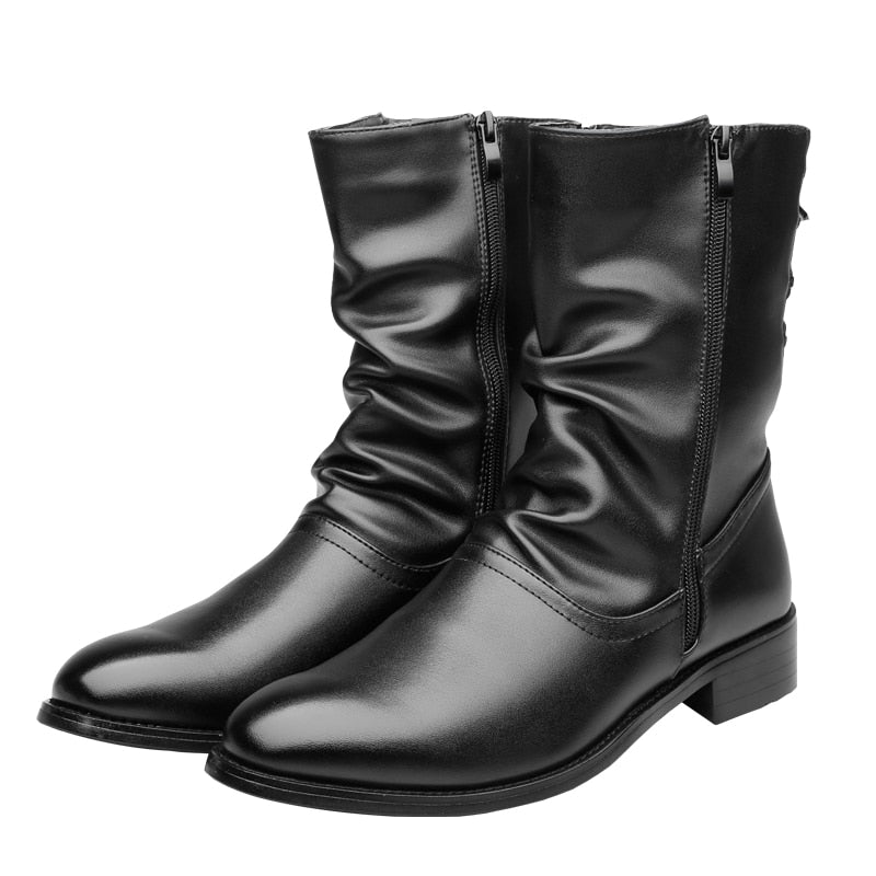 Luxury Genuine Leather Fashion Vintage High Boots Shoes-men-wanahavit-Black Boots-6-wanahavit