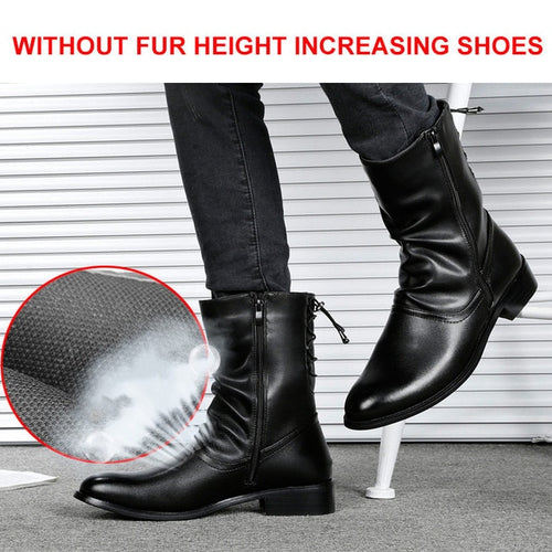 Load image into Gallery viewer, Luxury Genuine Leather Fashion Vintage High Boots Shoes-men-wanahavit-Add Height Boots-6-wanahavit
