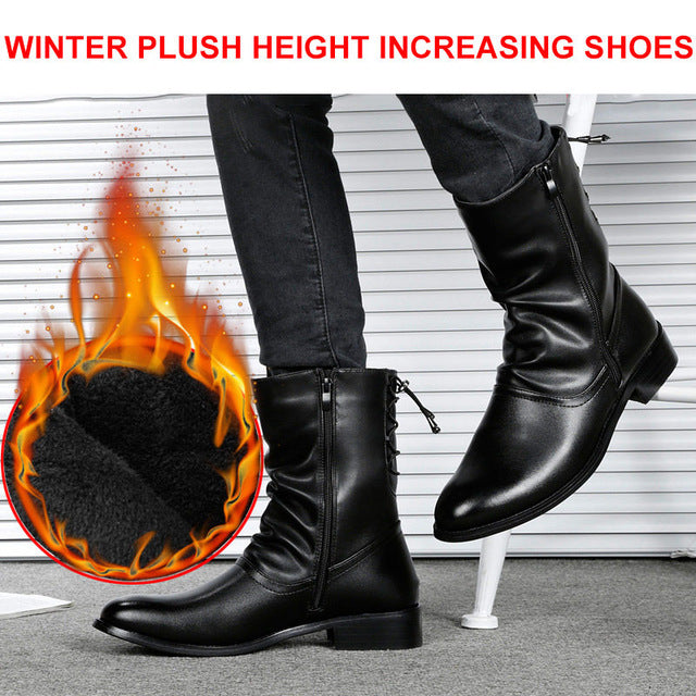 Luxury Genuine Leather Fashion Vintage High Boots Shoes-men-wanahavit-Add Height Fur Boot-6-wanahavit