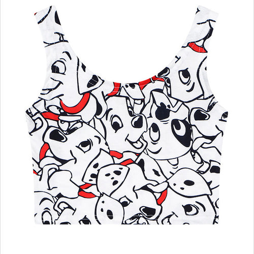 Load image into Gallery viewer, Summer Popsicle Print Crop Top Harajuku Shirt-women-wanahavit-dalmatians-One Size-wanahavit
