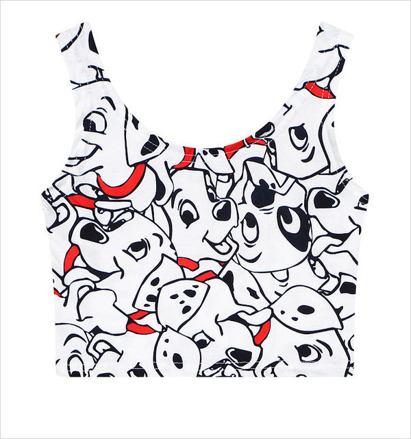 Summer Popsicle Print Crop Top Harajuku Shirt-women-wanahavit-dalmatians-One Size-wanahavit