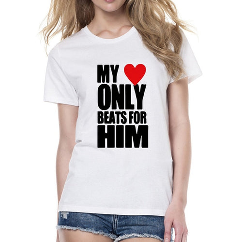 Load image into Gallery viewer, My Heart Only Beats for Him &amp; Her Couple Tees-unisex-wanahavit-FD69-FSTWH-S-wanahavit
