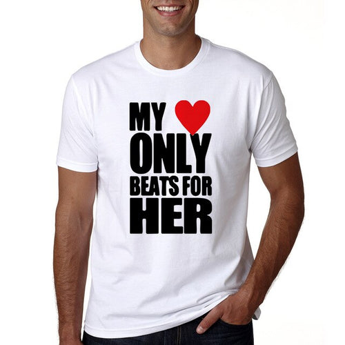 Load image into Gallery viewer, My Heart Only Beats for Him &amp; Her Couple Tees-unisex-wanahavit-MX18-MSTWH-S-wanahavit
