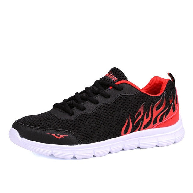 Flaming Casual Breathable Lace Up Sneakers-unisex-wanahavit-Summer Shoes Black-11-wanahavit