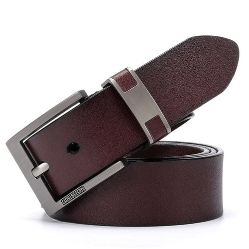 Load image into Gallery viewer, Luxury Cow Genuine Leather Alloy Buckle Belts-men-wanahavit-DS801 Coffee-100cm-wanahavit
