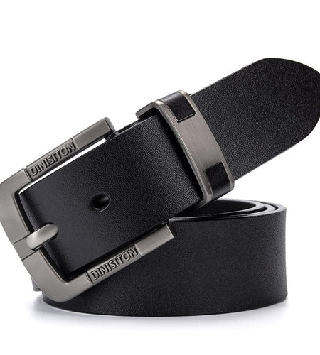 Luxury Cow Genuine Leather Alloy Buckle Belts-men-wanahavit-DS802 Black-100cm-wanahavit